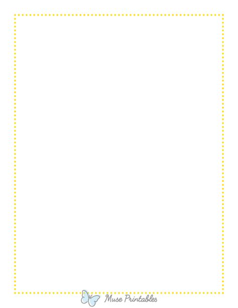 Printable Yellow Thin Dotted Line Page Border