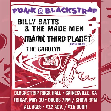 Billy Bats And The Made Men Manic Third Planet The Carolyn — Blackstrap Rock Hall