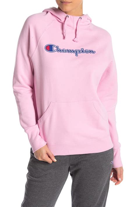 Champion Powerblend Fleece Pullover Hoodie In Pink Lyst