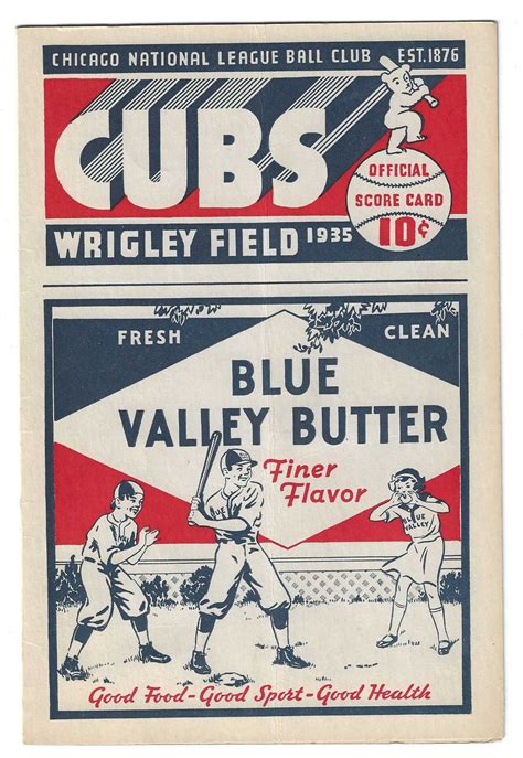 Lot Detail 1935 Chicago Cubs Vs Philadelphia Phillies Official