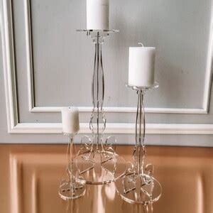 Acrylic Laser Cut Candelabra Modern View On Wedding Details Etsy