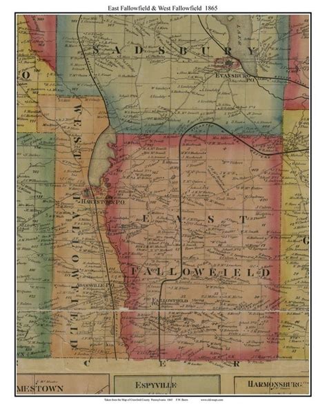 East West Fallowfield Old Town Map With Homeowner Names Etsy