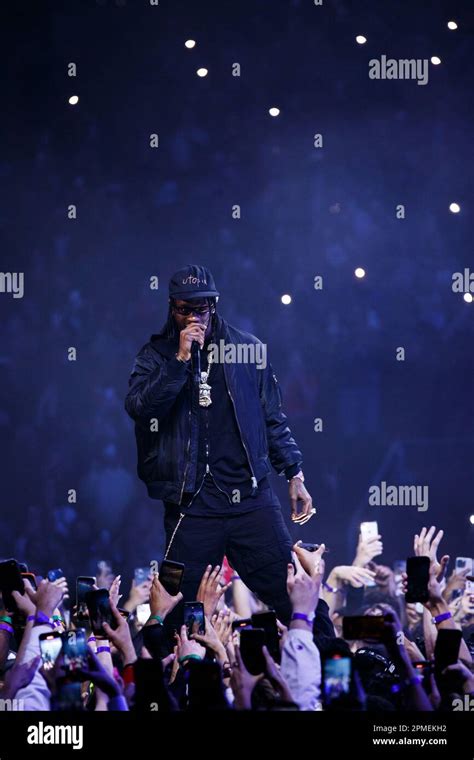 Rapper Travis Scott Performing On Stage As A Guest On Navs Never Sleep