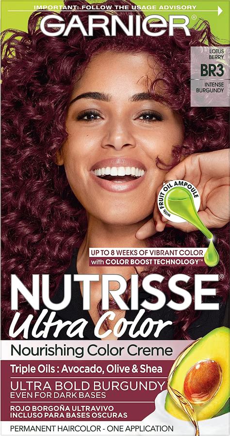 Garnier Nutrisse Ultra Color Nourishing Color Creme Br3 Intense Burgundy Amazonca Beauty