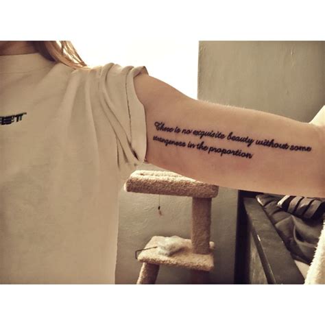 Edgar Allen Poe Quote Tattoo There Is No Exquisite Beauty Without Some