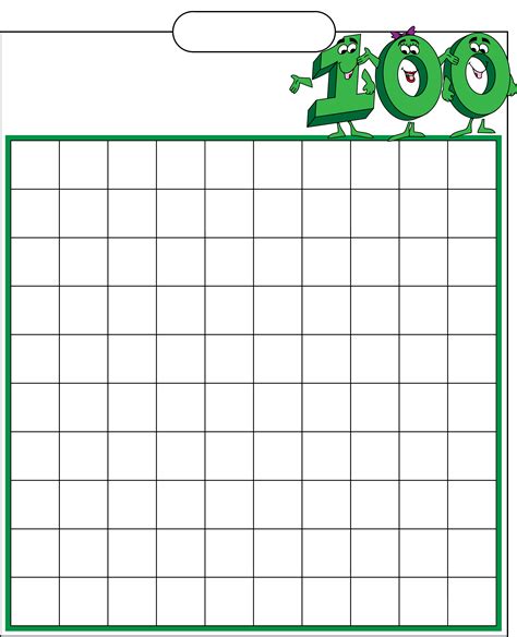 100 Chart Printable Blank