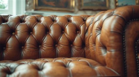 Premium Photo | A Brown Leather Couch in a Living Room