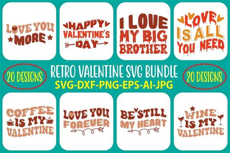 Retro Valentine Svg Bundle Bundle · Creative Fabrica