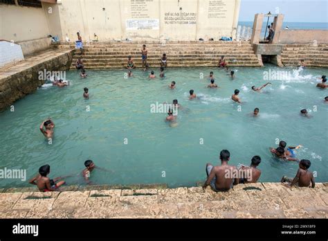 Bathers Enjoy A Swim In Vali North Pradeshiya Sabha Keerimalai Sacred