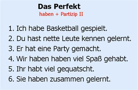 Das Perfekt Haben Partizip Ii Learn Dutch Learn German Deutsch