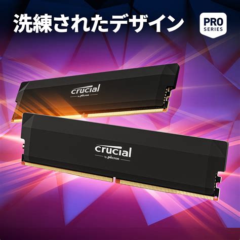 Crucial Pro Overclocking 32gb Kit 16gbx2 Ddr5 6000 Udimm Black