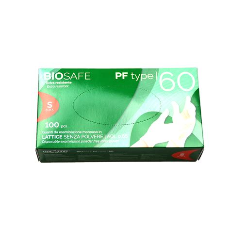 Guanti Monouso In Lattice Senza Polvere Biosafe PF Type 60 100 Pz