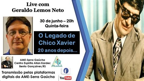 O LEGADO DE CHICO XAVIER 20 ANOS DEPOIS GERALDINHO LEMOS NETO