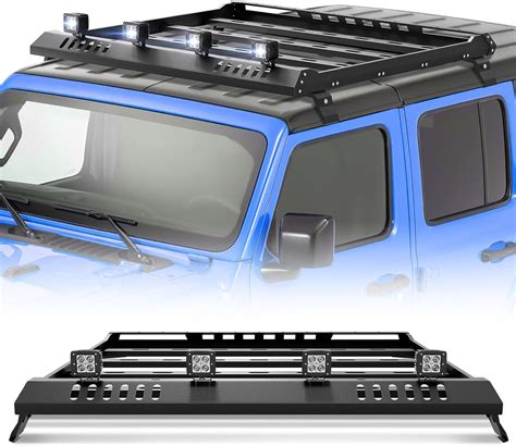 Amazon Eyouhz Roof Rack Cargo Basket With Pcs Led Light Bar