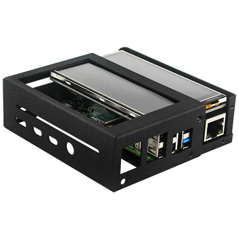 CAJA ACERO NEGRA PARA RASPBERRY PI 4 Y PANTALLA LCD 3 5