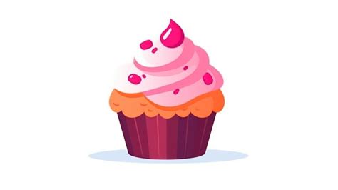 Um Cupcake Rosa Uma Cobertura Rosa E Uma Gota De Sangue Foto Premium