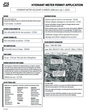 Fillable Online HYDRANT METER PERMIT APPLICATION Fax Email Print