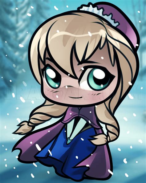 How To Draw Chibi Anna From Frozen Easy 7 Steps Toons Mag