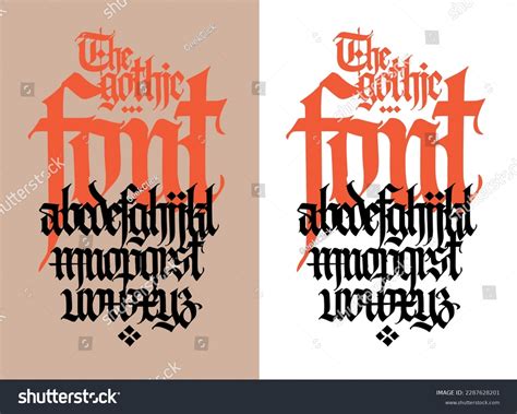 Gothic Font English Alphabet Vector Font Stock Vector (Royalty Free ...