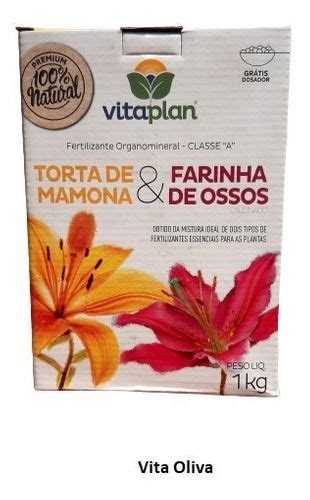 1 Adubo Orgânico Torta De Mamona Farinha De Ossos 1kg Vita Oliva