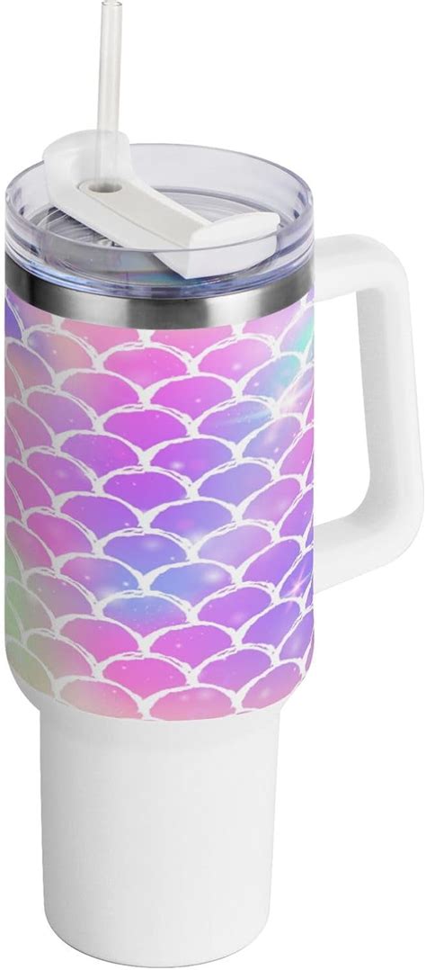 Skysonic 40oz Beautiful Mermaid Tumbler With Lid And Straw Travel