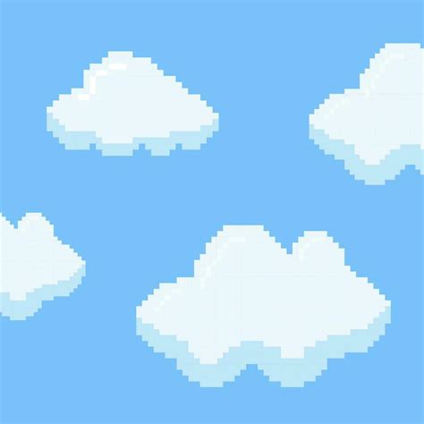 Blue Sky Cloudy Pixel Art Pixel Clouds Retro 8 Bit Blue Sky 25442352