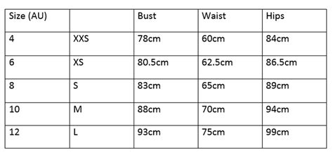 Uk Sizing Chart