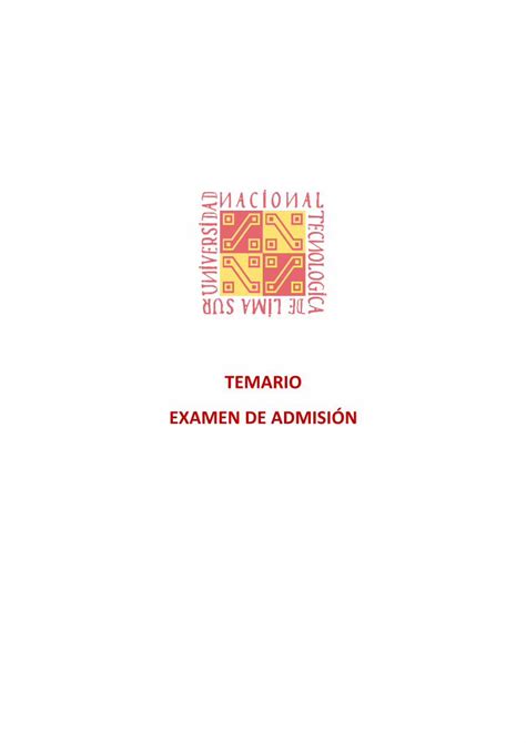 Pdf Temario Examen De Admisi N Untels Edu Pe Factorizaci N