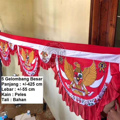 Jual Backdrop Bendera Merah Putih Umbul Umbul Garuda Gelombang