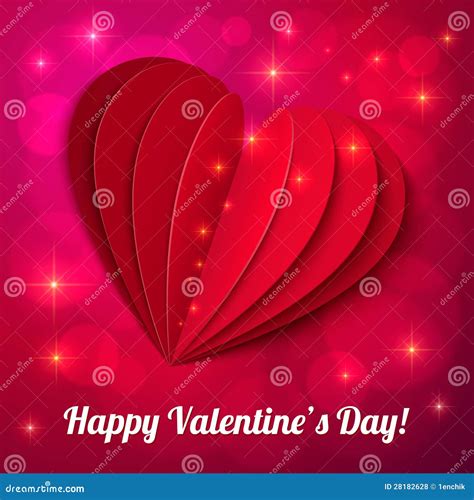 Heart From Paper Valentines Day Card Stock Vector Illustration Of