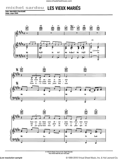 Les Vieux Maries Sheet Music For Voice Piano Or Guitar Pdf