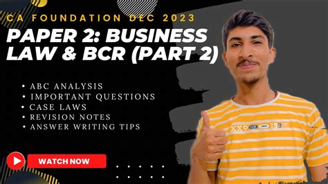 Ca Foundation Paper Business Law Bcr Strategies Tips Part