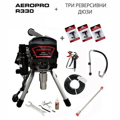 Airless Paint Sprayers Aeropro R With Three Airless Tips Serafimov