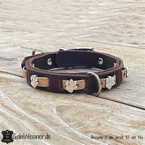 Hundehalsband Mit Pfoten Leder Cm Breit