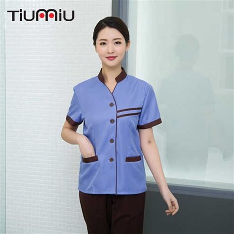 Women Summer Waitress Uniform Bar Restaurant Cafe Hotel Short Sleeved Overalls Tea House