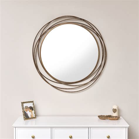 Large Antique Gold Swirl Wall Mirror 88cm X 85cm