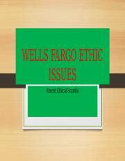 Wells Fargo Ethic Issues Ppt Pptm Wells Fargo Ethic Issues Recent