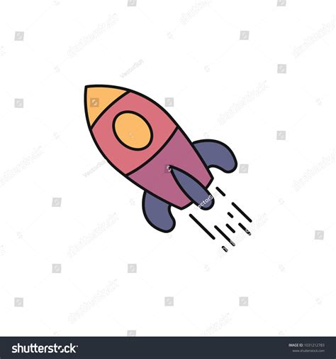 Spaceship Launch Icon Cartoon Style Space Stock Vector (Royalty Free ...