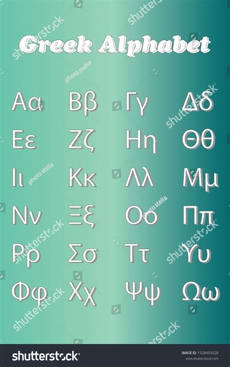 Greek Alphabet Vector Uppercase Lowercase Letters Vector C S N Mi N