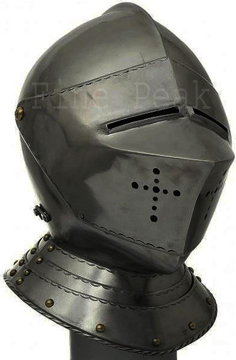 Fine Peak Medieval Closed Knight Armor Helmet Italian