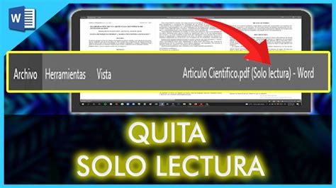 Cómo Quitar SOLO LECTURA de Word YouTube