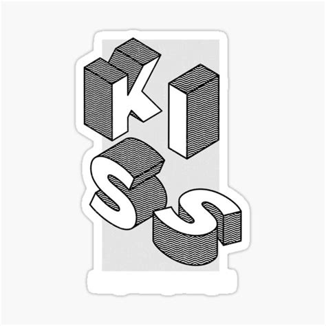 Kiss Keep It Simple Black And White Sticker By Dandd4ever Redbubble