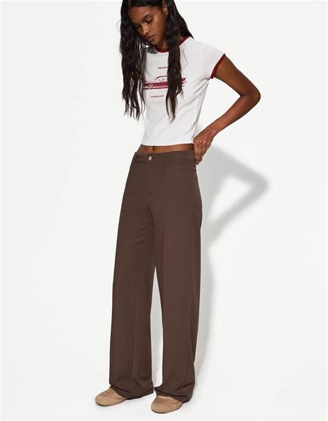 Pantalón Wide Leg Mujer Bershka