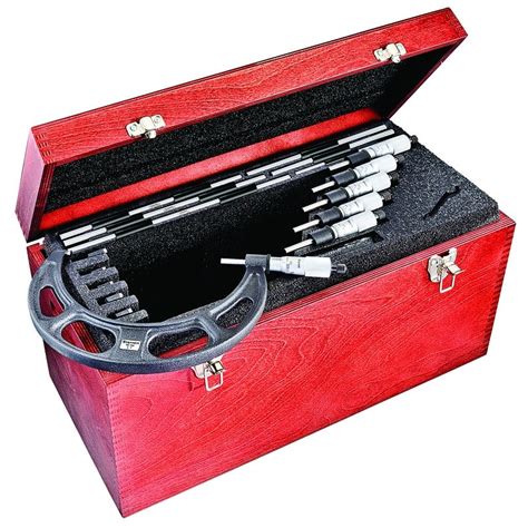 S436DXRLZ Starrett Outside Micrometer Set Of 6 In Wood Case Range 6