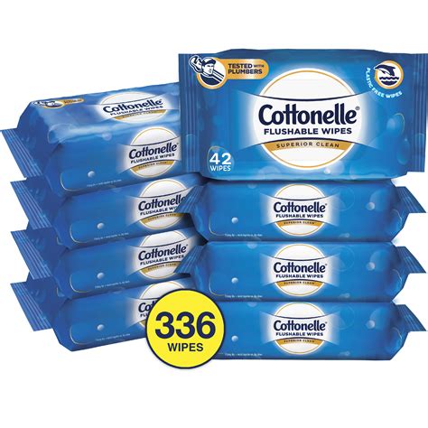 Cottonelle FreshCare Flushable Wet Wipes 8 Packs Of 42 Wipes Each 336