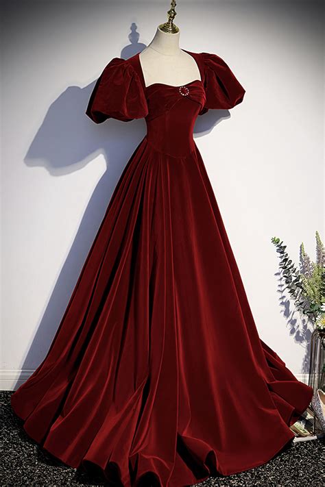 Burgundy Velvet Long Prom Dress Evening Dress On Storenvy