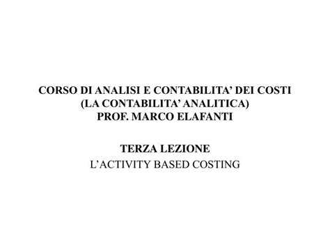 Ppt Corso Di Analisi E Contabilita Dei Costi La Contabilita