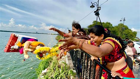 Ganesh Nimajjanam At Tank Bund Ganesh Visarjan Day 5th Youtube