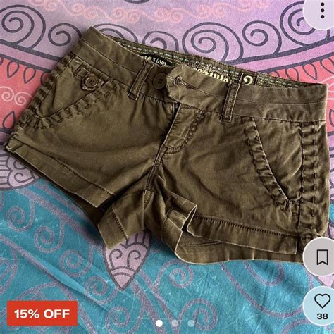 Relisted Cute Y2k Brown Low Rise Shorts Do Not Depop