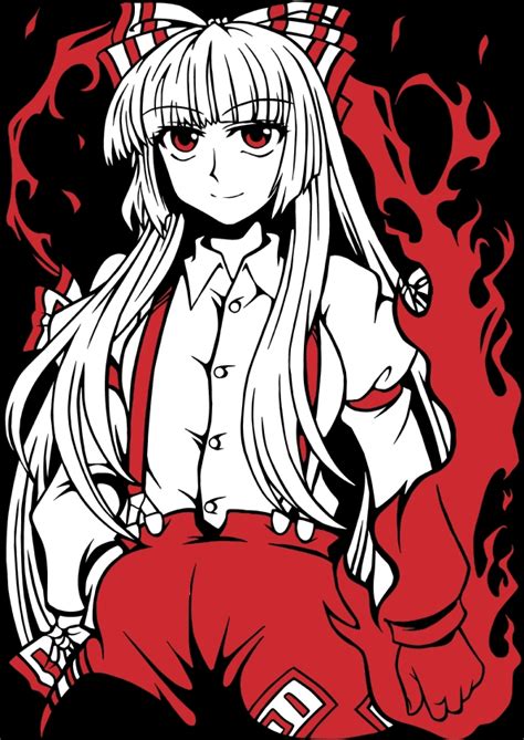 Safebooru Bow Fire Fujiwara No Mokou Hair Bow Long Hair Macaroni And